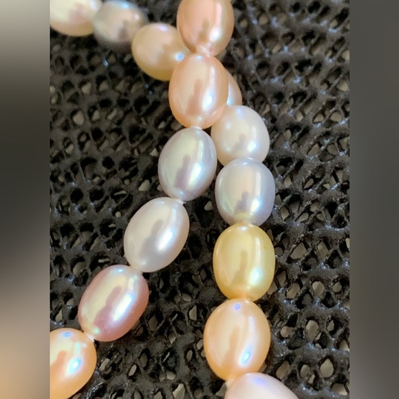 Honora Sterling Cultured Pearl Pastel Multi-Colored Necklace 16in High Luster - Picture 5 of 11